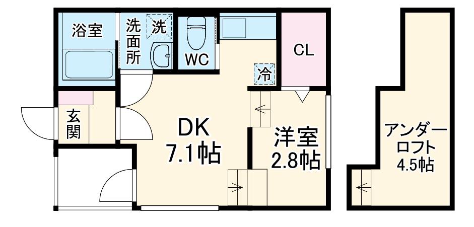 エトワール大曽根(1DK/1階)の間取り写真