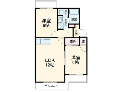 YUYUハイツⅡ(2LDK/4階)の間取り写真