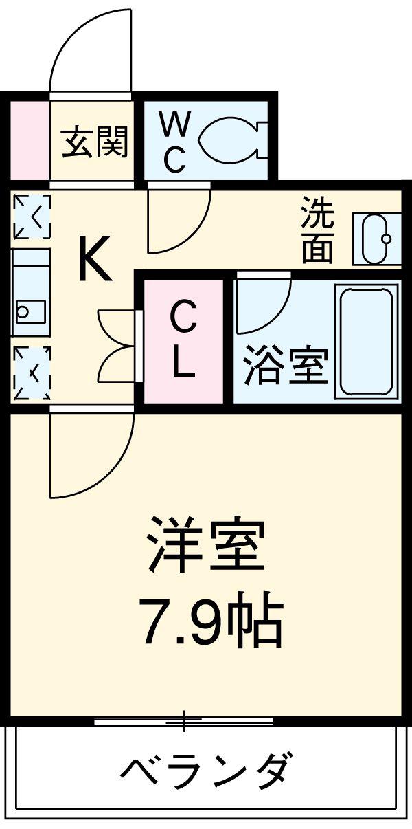 フロンティアU(1K/3階)の間取り写真