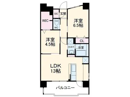 テラッツァ白壁(2LDK/4階)の間取り写真