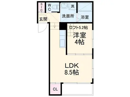 ハーモニーテラス生駒町Ⅱ(1LDK/2階)の間取り写真