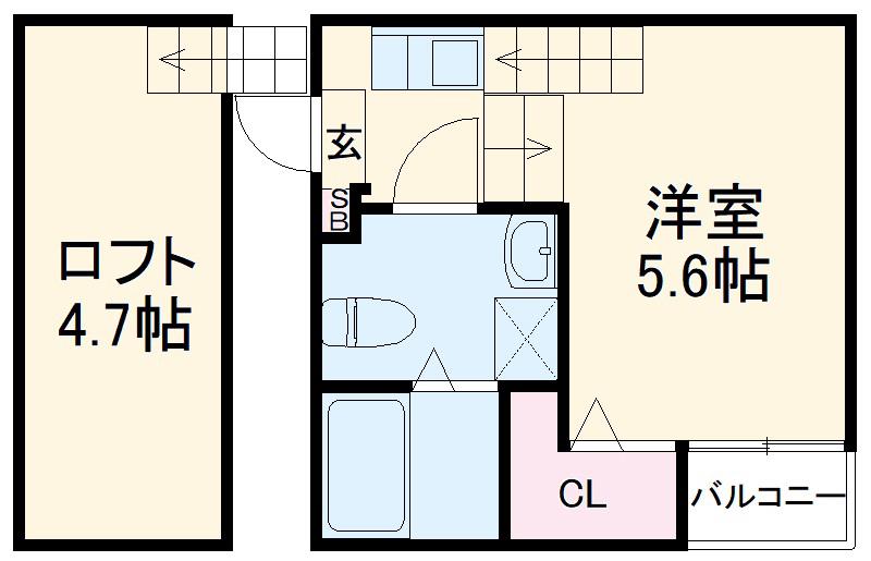 ハーモニーテラス志賀町Ⅵ(1K/1階)の間取り写真