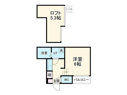 イデアーレ尼ヶ坂(1K/1階)の間取り写真