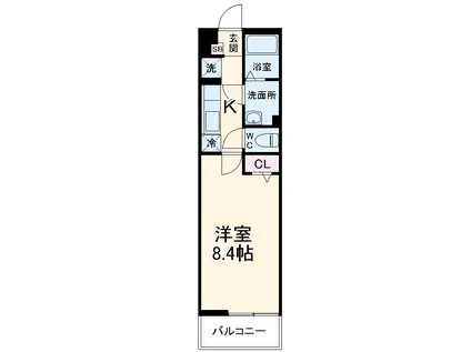 リブリ・OZウイング(1K/1階)の間取り写真