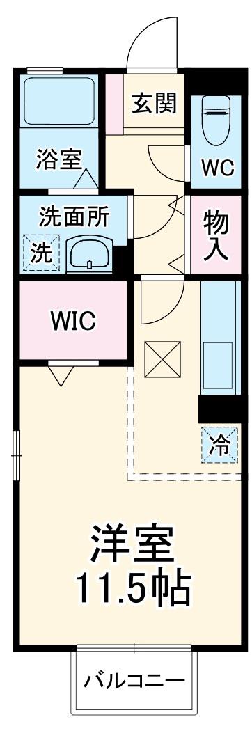 ラ フォーレ幸心A(ワンルーム/2階)の間取り写真