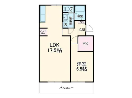マンションカメリア1(1LDK/2階)の間取り写真