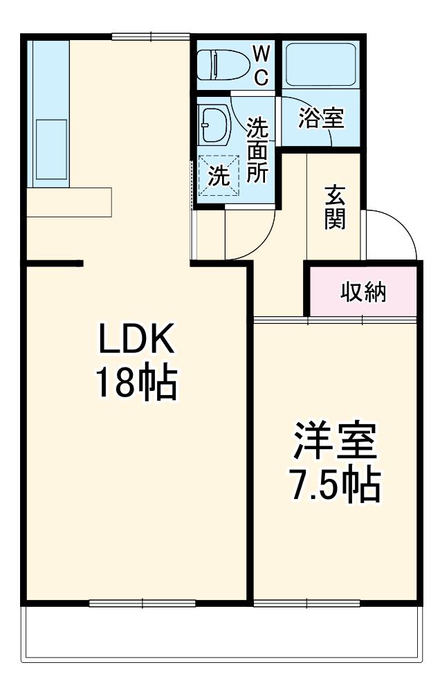 マンションカメリア1(1LDK/3階)の間取り写真