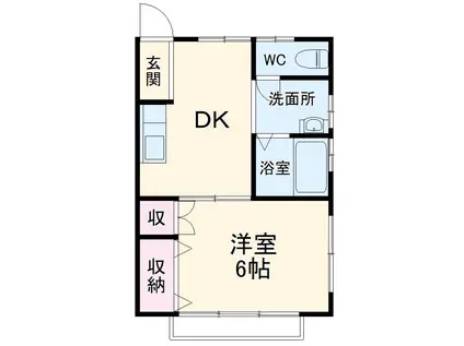 ハイツエッセン2(1DK/1階)の間取り写真