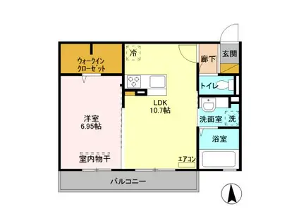 グランデB(1LDK/3階)の間取り写真