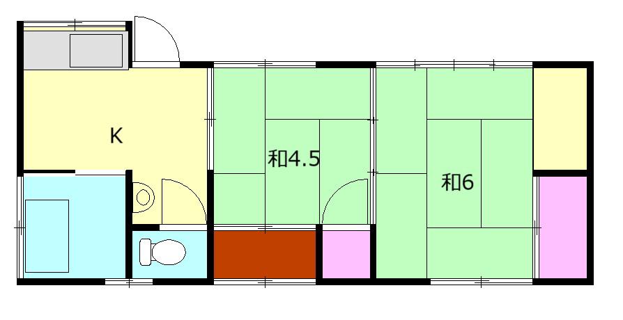 東海道本線 小田原駅 徒歩15分 1階建 築62年(2DK)の間取り写真