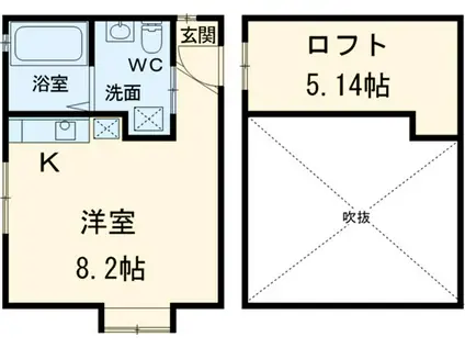 京葉線 稲毛海岸駅 徒歩12分 2階建 築7年(1K/1階)の間取り写真