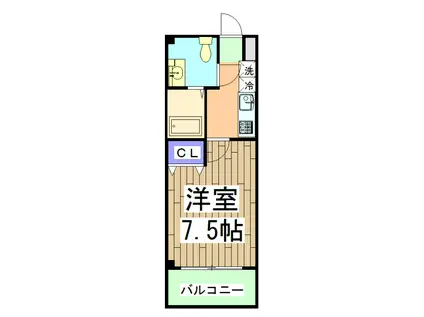 フラッティ円町北(1K/2階)の間取り写真