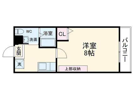 フラッティ丸太町御前(1K/3階)の間取り写真