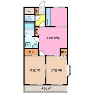 ロイヤルヒルズ21(2LDK/1階)の間取り写真