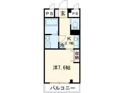 CASA CARINO(1K/1階)の間取り写真