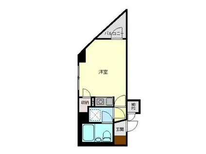 ライオンズマンション西千葉第2(ワンルーム/2階)の間取り写真