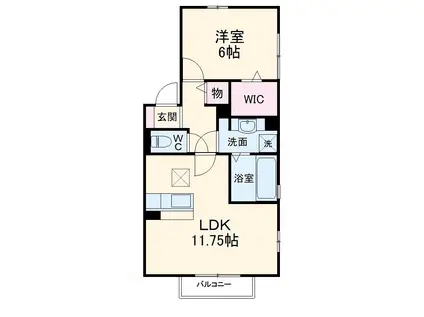 アムール天神(1LDK/2階)の間取り写真