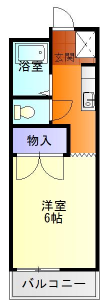 ハイネス鹿島(1K/1階)の間取り写真