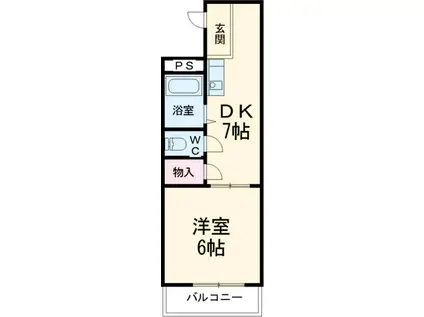カーサ大幸(1DK/2階)の間取り写真