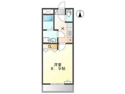 エルシャトー(1K/1階)の間取り写真