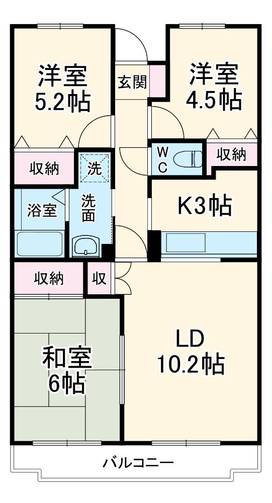 ユアーズホーム舞岡(3LDK/1階)の間取り写真