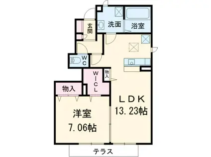 RESIDENCE YUNA(1LDK/1階)の間取り写真