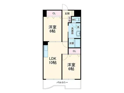 LA BELLE GLYCIN(2LDK/2階)の間取り写真