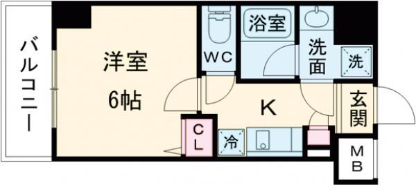 ラフィスタ大師前3(1K/3階)の間取り写真