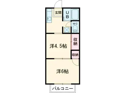 リバーシティー21(2K/2階)の間取り写真