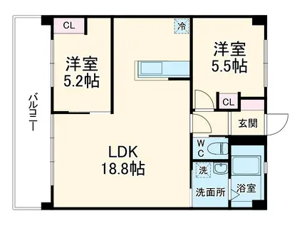 コーポ中村第10(3LDK/3階)の間取り写真