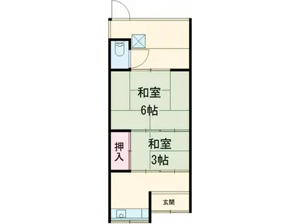 梅津上田町貸家(2K)の間取り写真
