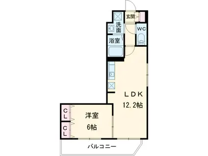ラガール(1LDK/2階)の間取り写真