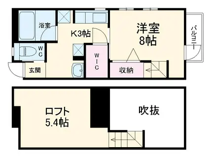 SUCCESSⅤ(1K/3階)の間取り写真