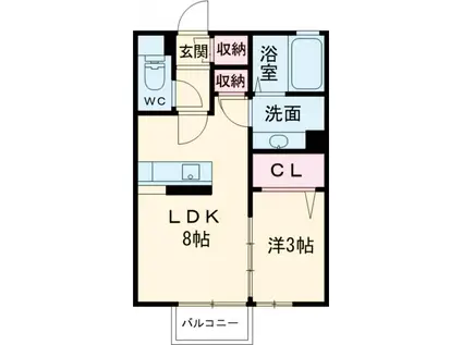 シャトー・デュ・ボヌールA(1LDK/1階)の間取り写真