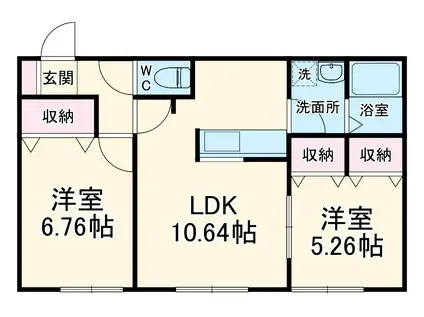 SHUN(2LDK/1階)の間取り写真