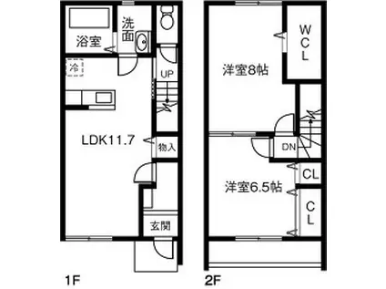 ミラベール(2LDK)の間取り写真