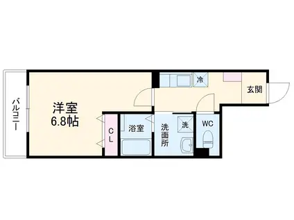 パルトネール大倉山(1K/1階)の間取り写真