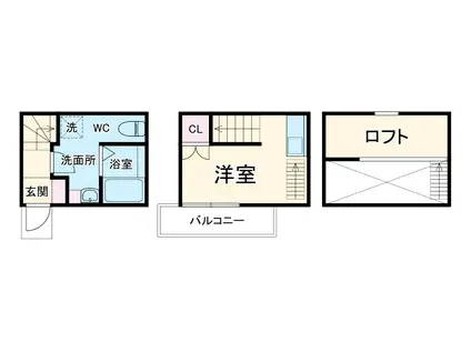 トリスアパートメント(1K)の間取り写真