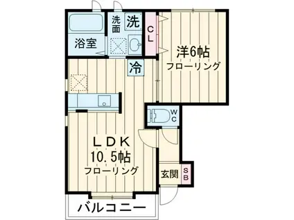 アークエクセル祖師谷(1LDK/1階)の間取り写真