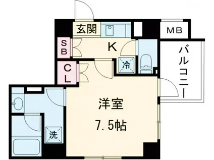 LOG赤塚(1K/9階)の間取り写真