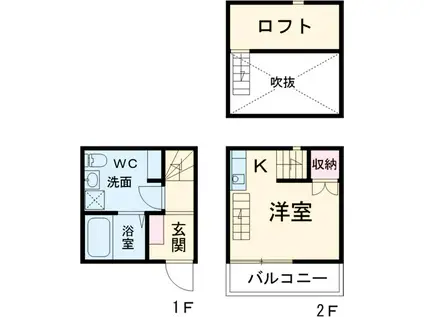 アースクエイク豊(1K)の間取り写真
