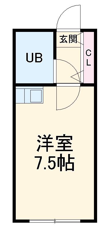 コーポ飛馬(ワンルーム/3階)の間取り写真