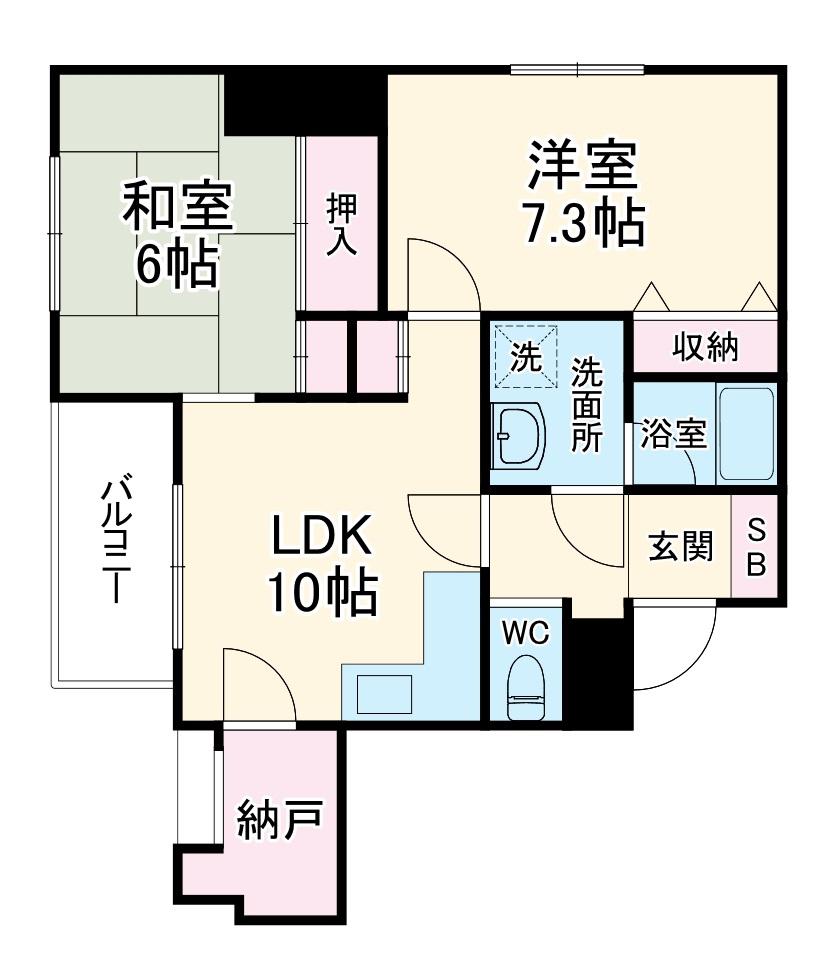 HARU菊名Ⅰ(2SLDK/5階)の間取り写真