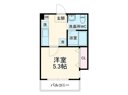 ハーミットクラブハウス横浜白楽(1K/3階)の間取り写真