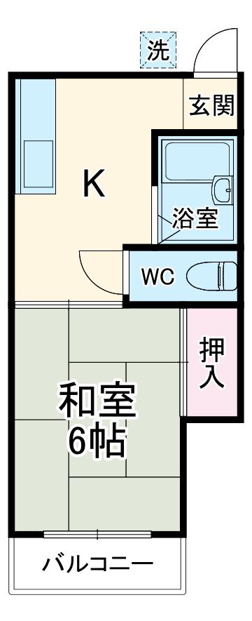 ハイツ松永(1K/1階)の間取り写真