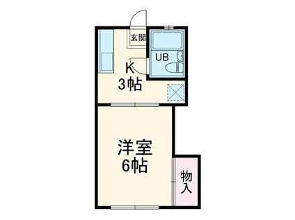 ラージガーデンE(1K/1階)の間取り写真