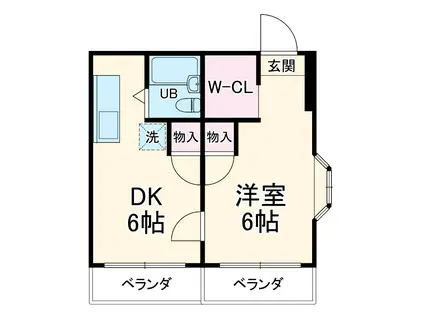 ドゥエル甲斐(1DK/3階)の間取り写真
