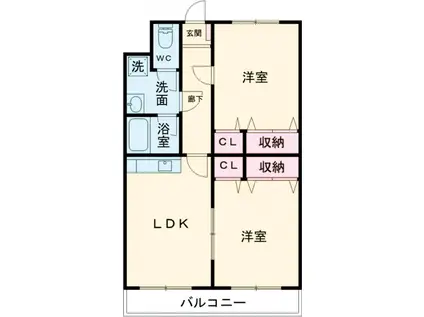 マンション グランチャイルド(2LDK/3階)の間取り写真