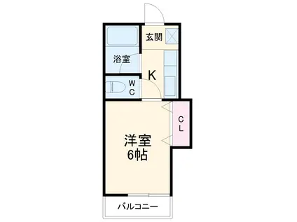 スペース上大槻(1K/1階)の間取り写真