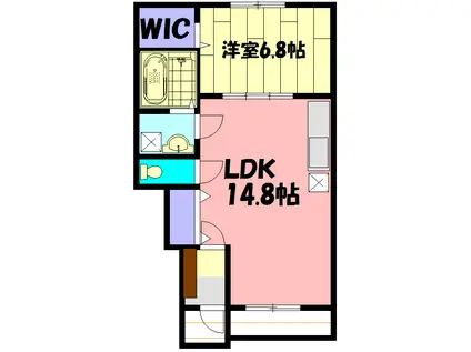 ラフィネ今泉Ⅰ(1SLK/1階)の間取り写真